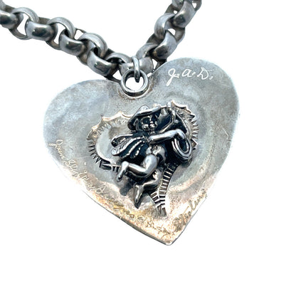 Modern Sterling Silver and Lapis Joan Slifka Cowboy Cupid charm bracelet