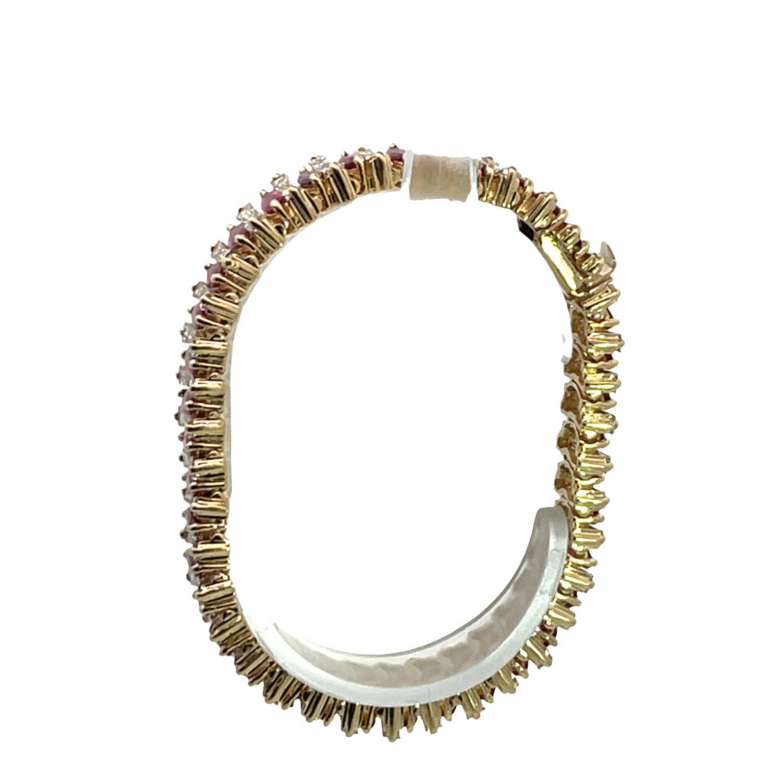 Modern 14KY gold, diamond and marquise ruby line bracelet