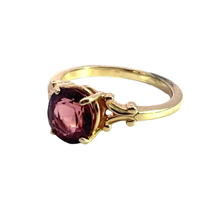 Modern 14KY gold 'apricot' colored spinel ring