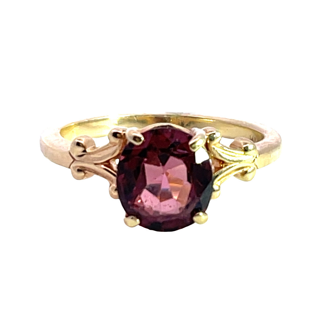 Modern 14KY gold 'apricot' colored spinel ring