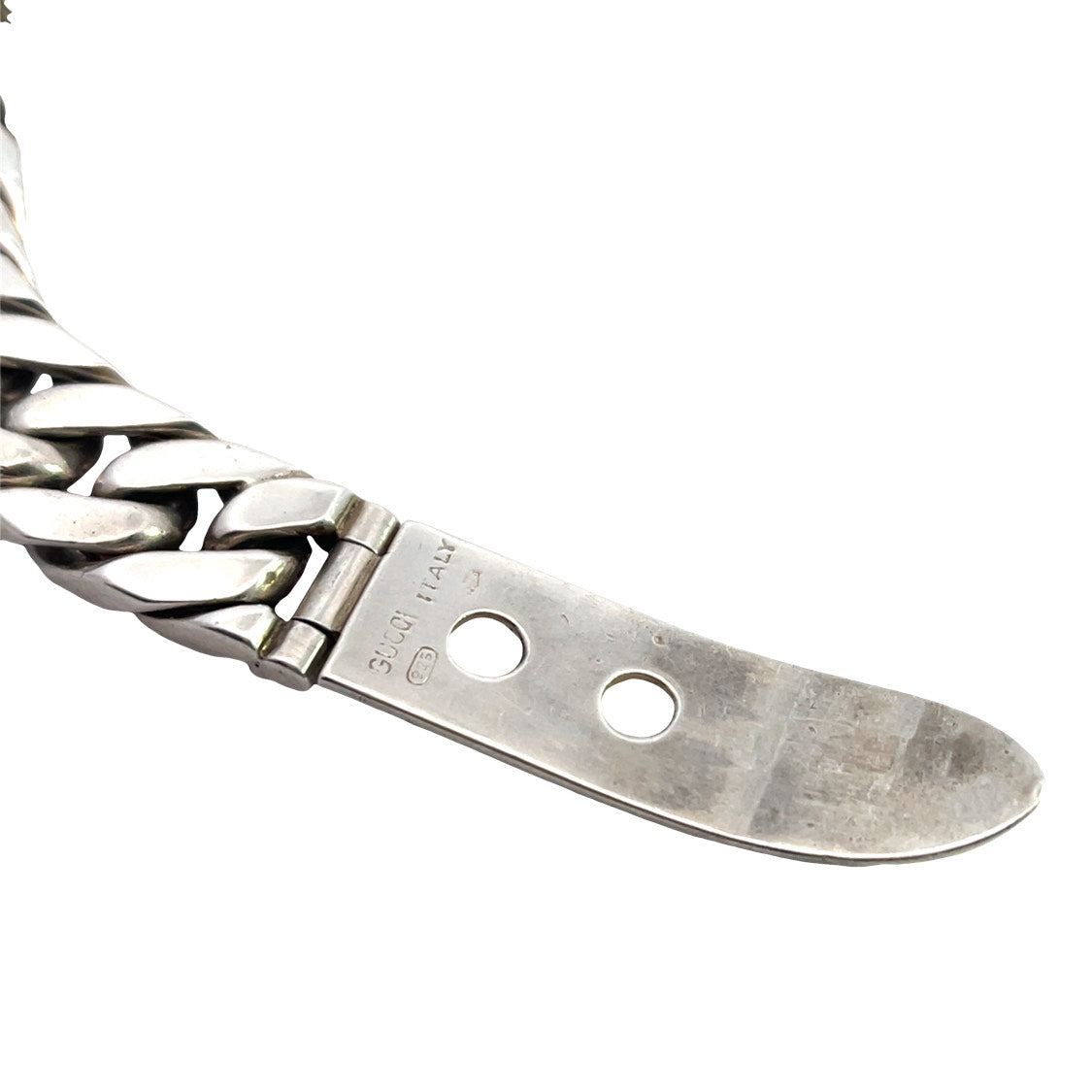 Modern Sterling Silver Gucci belt buckle bracelet