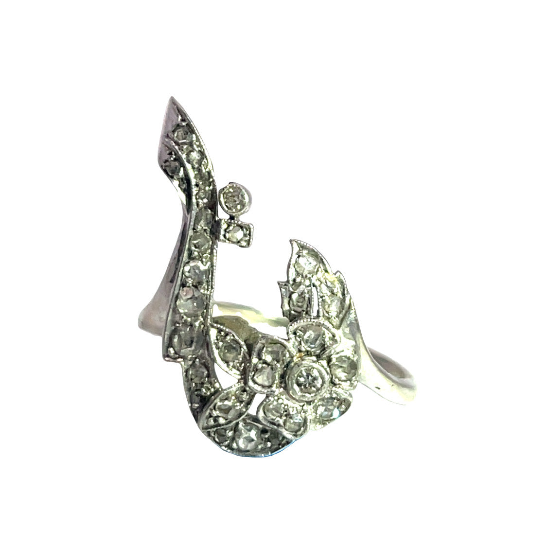 Victorian Platinum and Diamond Question Mark Ring