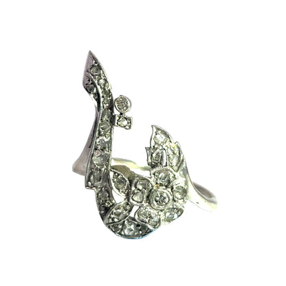 Victorian Platinum and Diamond Question Mark Ring