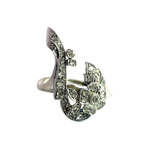 Victorian Platinum and Diamond Question Mark Ring