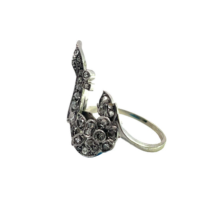 Victorian Platinum and Diamond Question Mark Ring