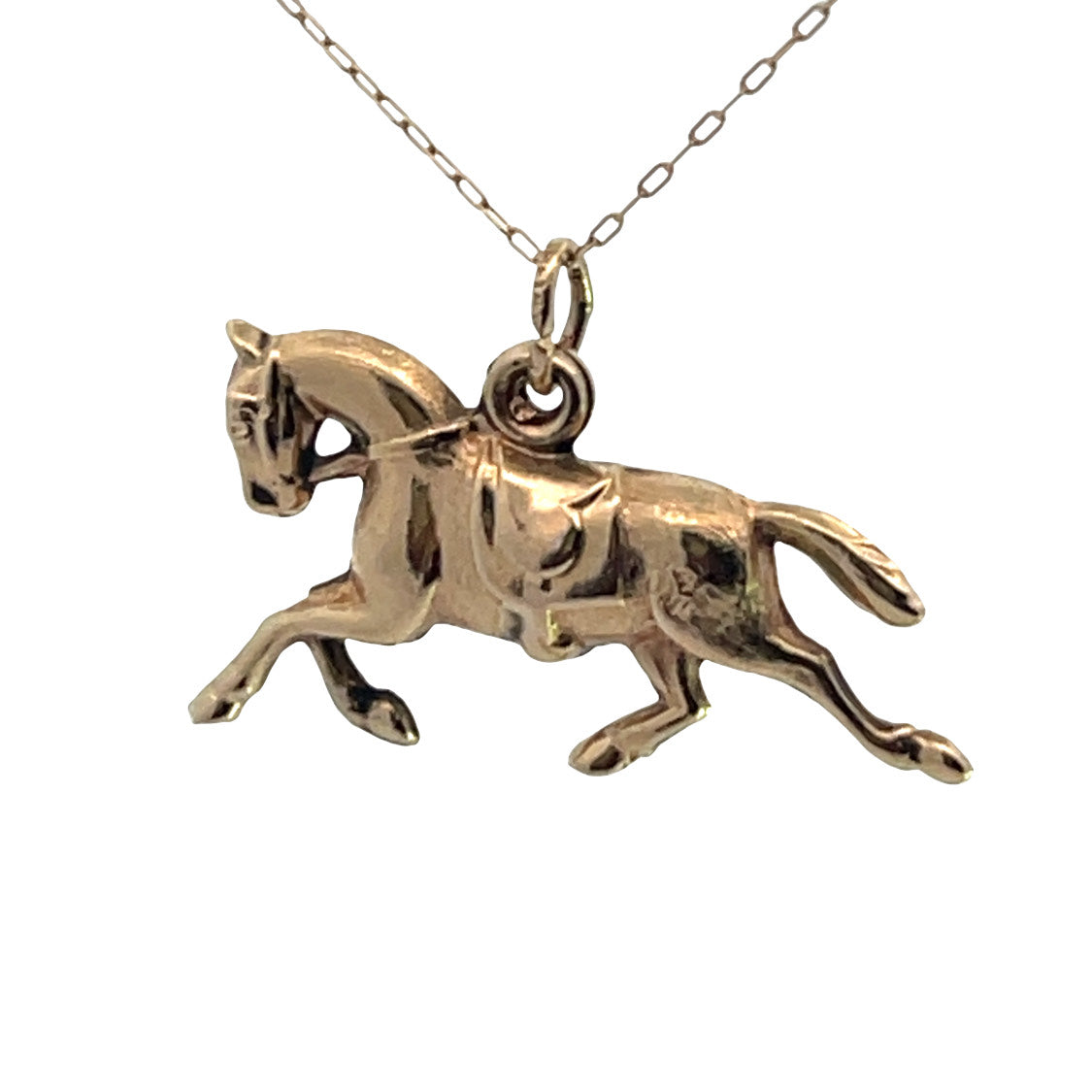 Modern 14KY gold horse charm for bracelet or pendant
