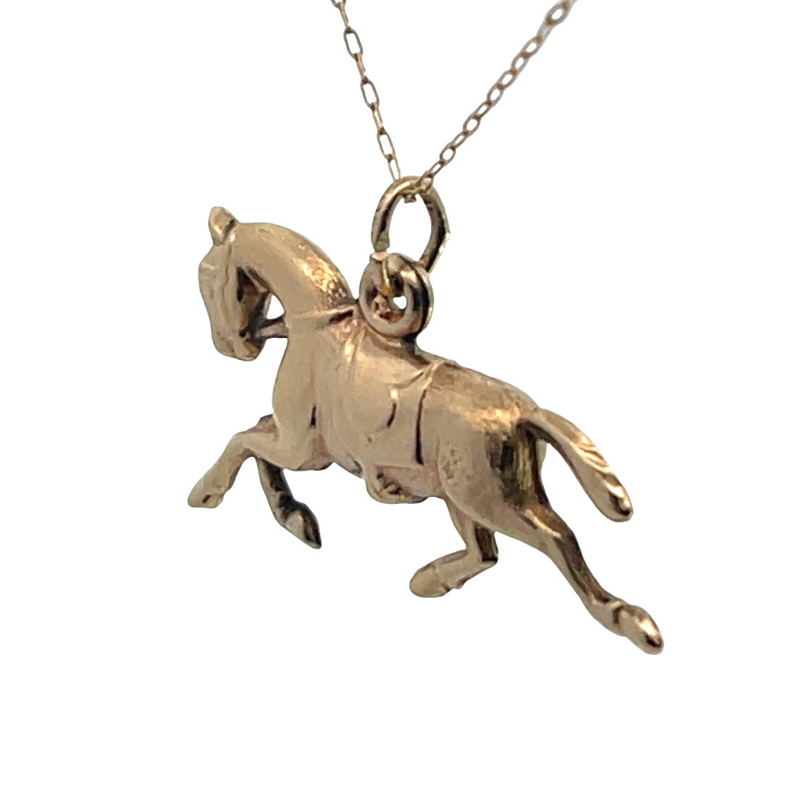 Modern 14KY gold horse charm for bracelet or pendant