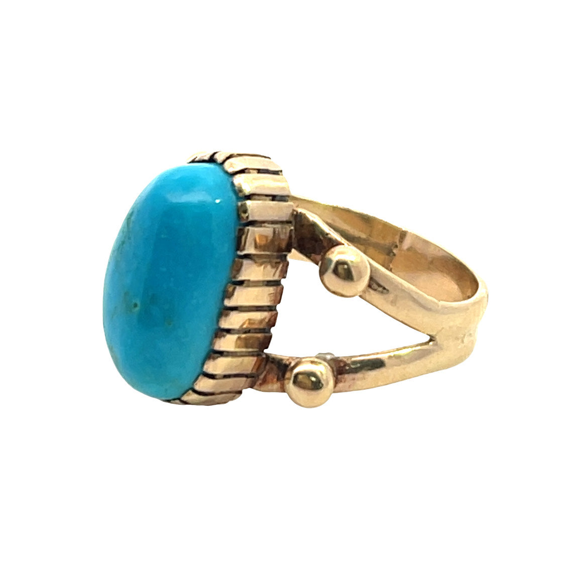 Native American 14KY gold and turquoise ring