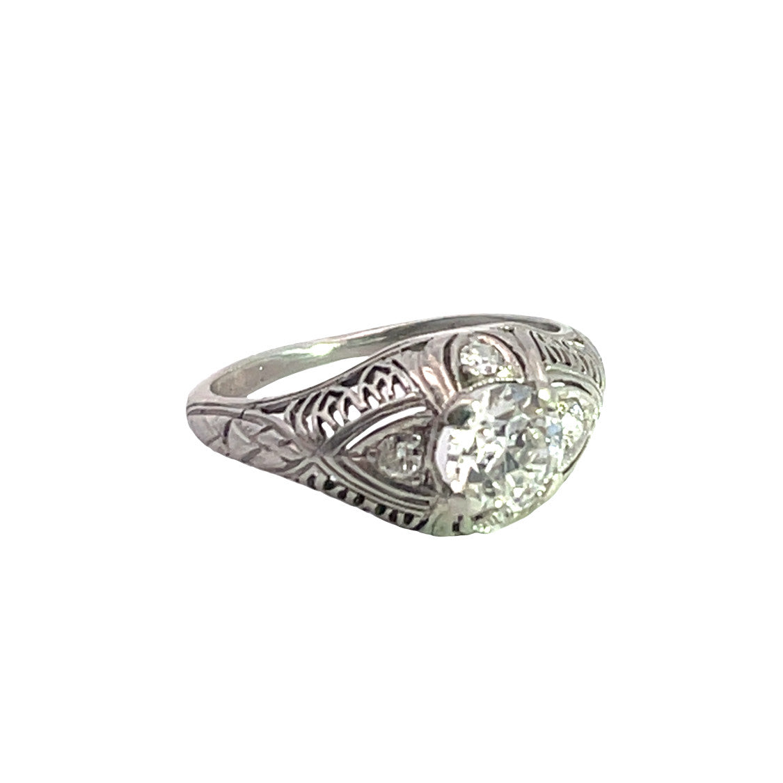 Art Deco platinum and diamond engagement ring