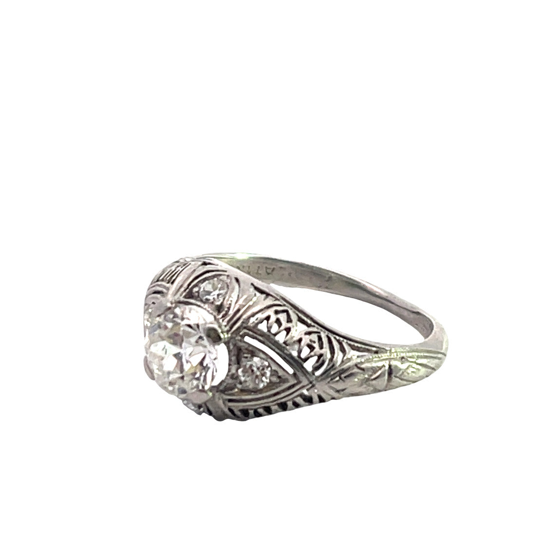 Art Deco platinum and diamond engagement ring
