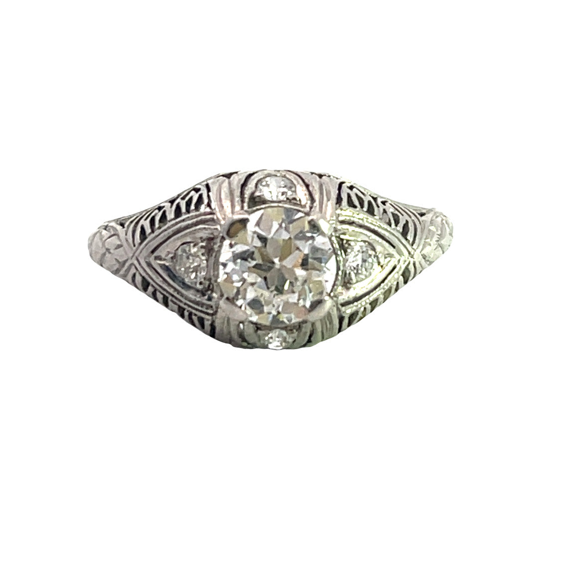 Art Deco platinum and diamond engagement ring