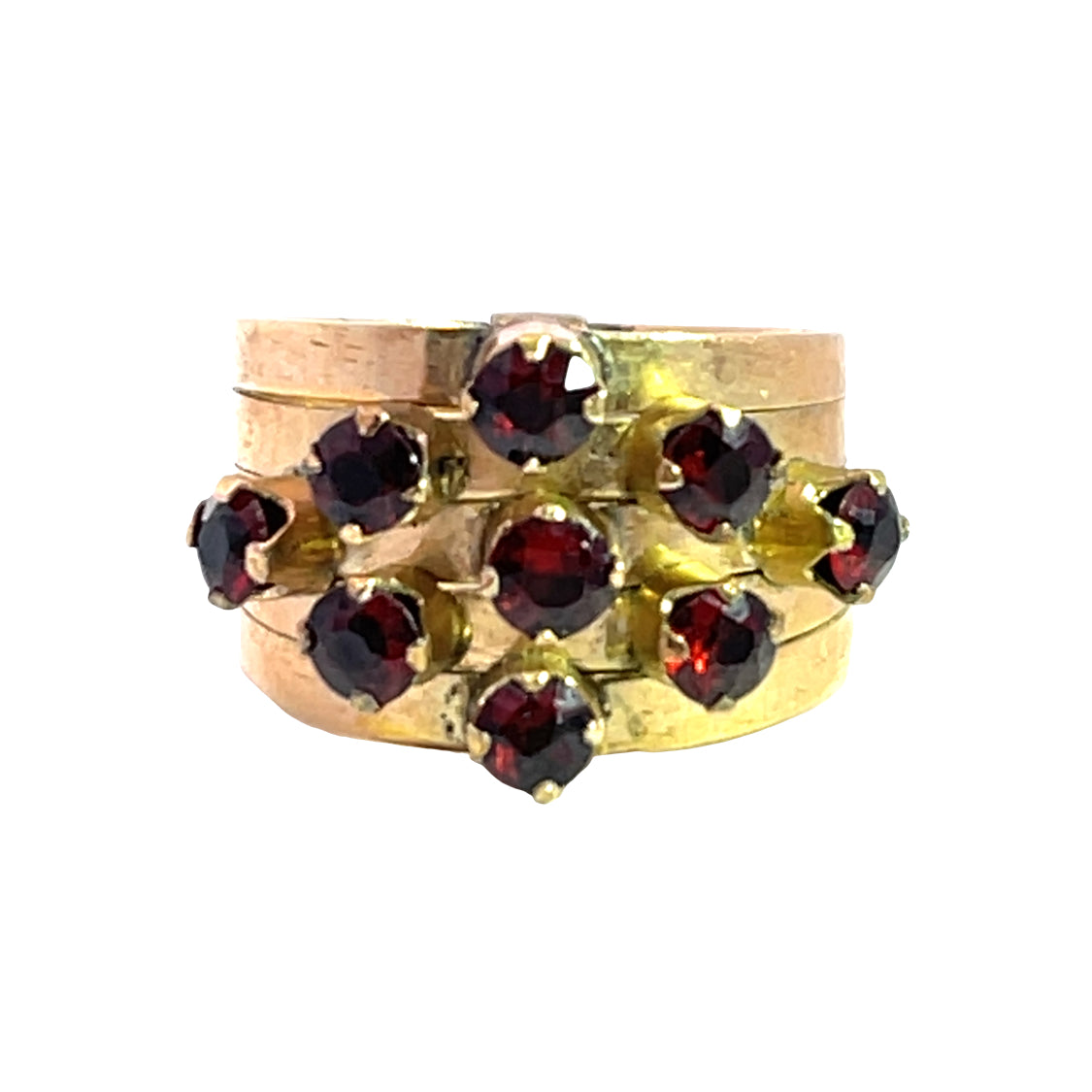 Victorian 14KY gold and garnet 'Harem' style ring