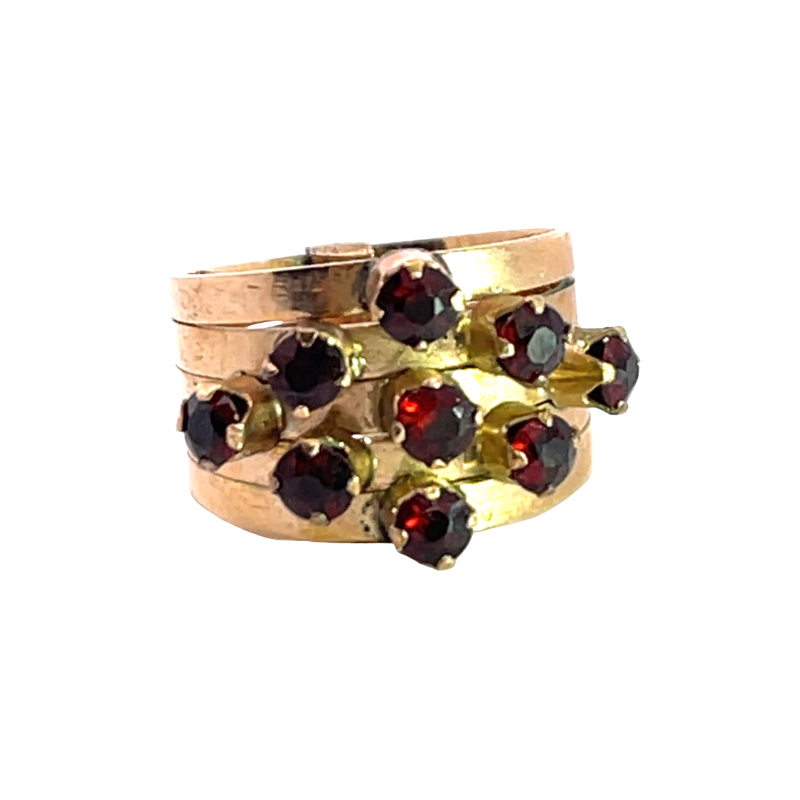 Victorian 14KY gold and garnet 'Harem' style ring