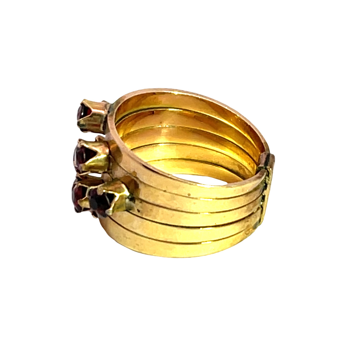 Victorian 14KY gold and garnet 'Harem' style ring