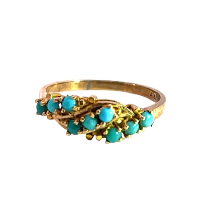 Victorian 18KY gold and Persian turquoise ring