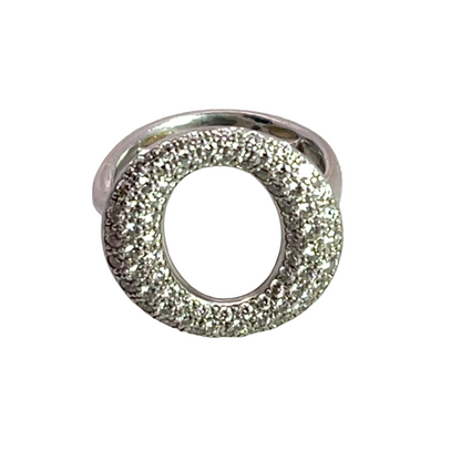 Modern Tiffany platinum and diamond 'O' ring