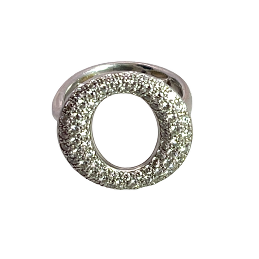 Modern Tiffany platinum and diamond 'O' ring