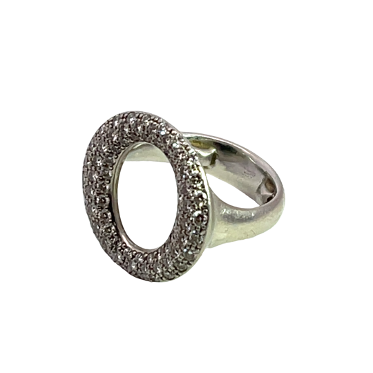 Modern Tiffany platinum and diamond 'O' ring