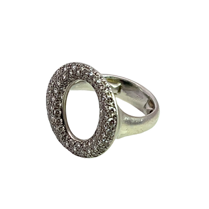 Modern Tiffany platinum and diamond 'O' ring