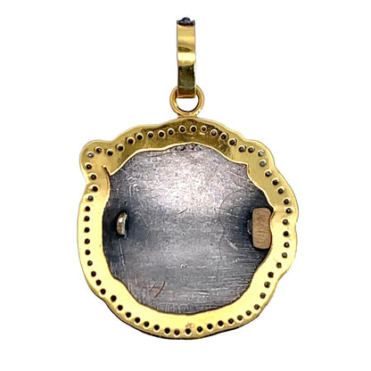 Art Noveau Sterling silver in contemporary setting with diamonds pendant