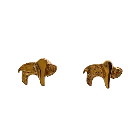 Native American 14KY gold buffalo post earrings