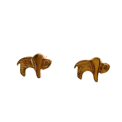 Native American 14KY gold buffalo post earrings