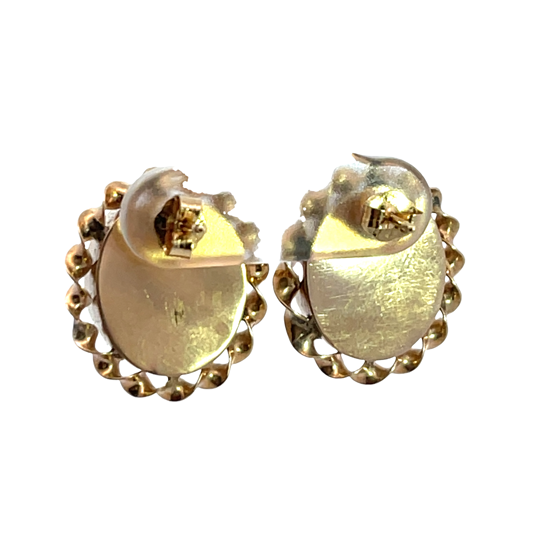 Modern 14KY gold and turquoise post earrings