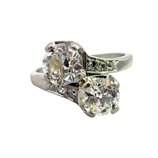 Art Deco Platinum 'Moi et Toi' diamond ring