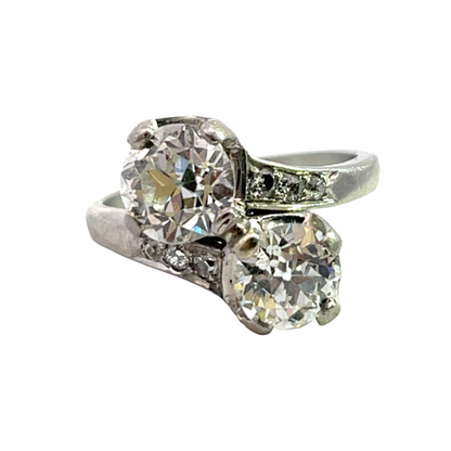 Art Deco Platinum 'Moi et Toi' diamond ring