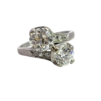 Art Deco Platinum 'Moi et Toi' diamond ring