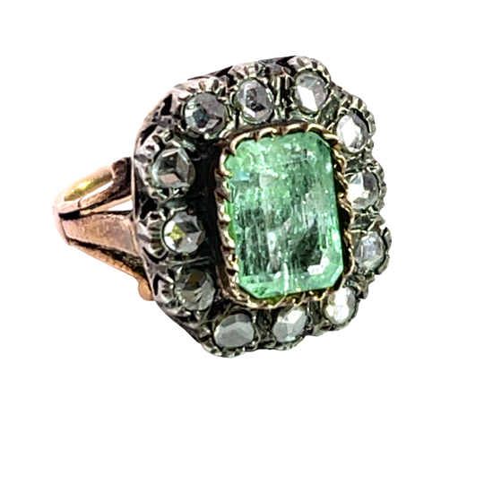 Late Georgian Early Victorian 15KY gold and rose cut diamond ring