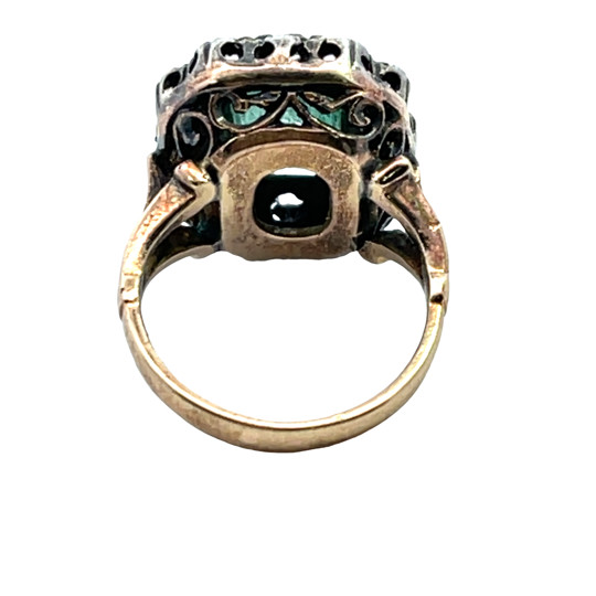 Late Georgian Early Victorian 15KY gold and rose cut diamond ring