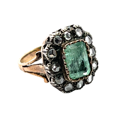 Late Georgian Early Victorian 15KY gold and rose cut diamond ring
