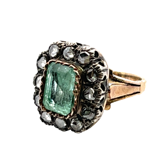 Late Georgian Early Victorian 15KY gold and rose cut diamond ring