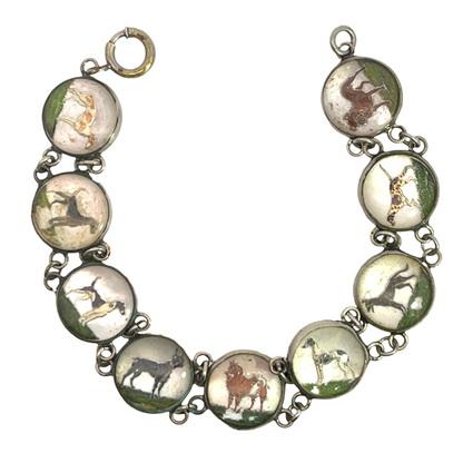Victorian Sterling silver Essex Crystal 'Best in Show' link bracelet