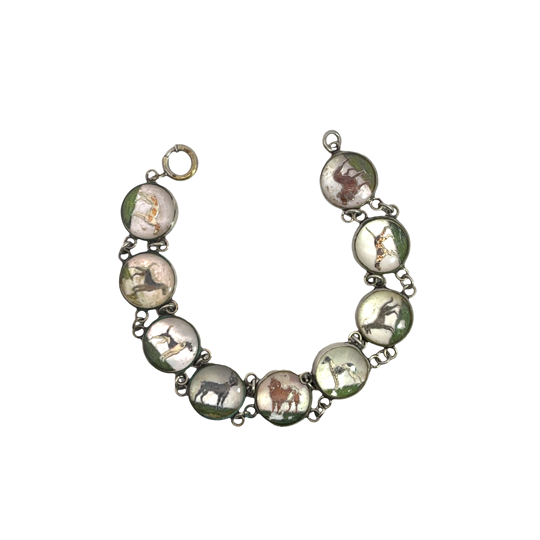 Victorian Sterling silver Essex Crystal 'Best in Show' link bracelet