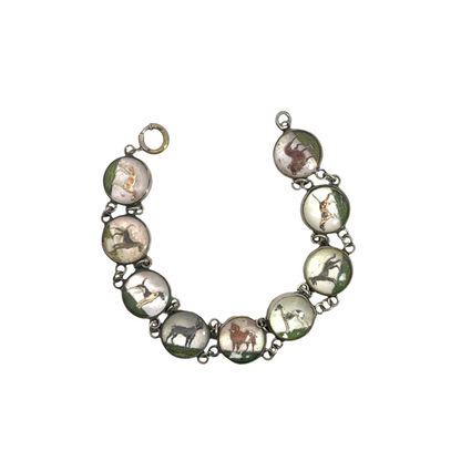 Victorian Sterling silver Essex Crystal 'Best in Show' link bracelet
