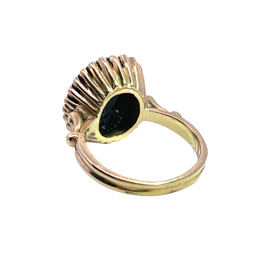 Modern 14KY gold opal doublet ring