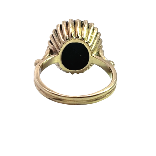 Modern 14KY gold opal doublet ring