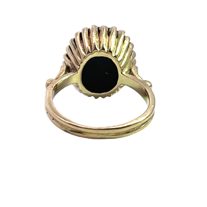 Modern 14KY gold opal doublet ring