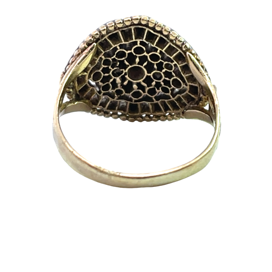 Georgian Sterling silver, 14K Yellow gold and rose cut diamond ring