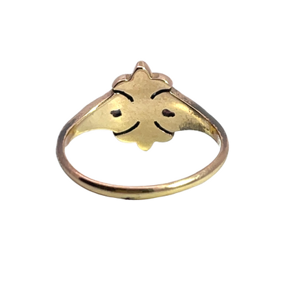 Early Victorian 10K rose gold, turquoise and pearl ring