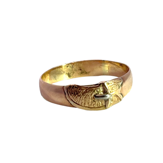 Victorian 14K Rose Gold Buckle ring