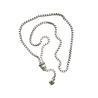 Modern Sterling Silver Lisa Jenks lariat style box chain necklace