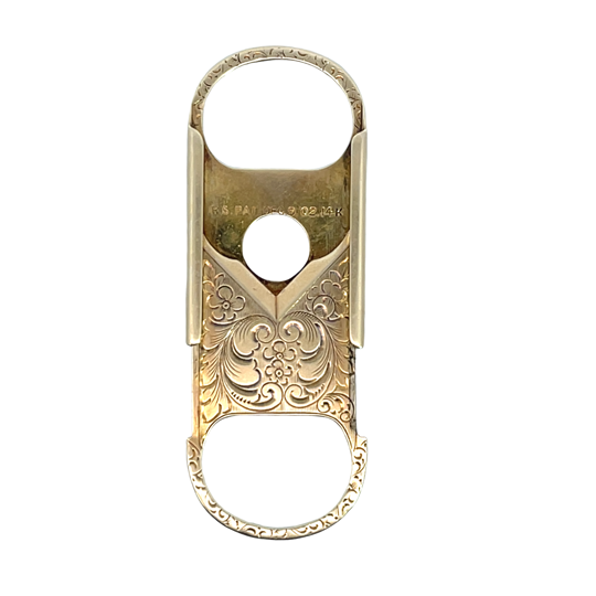 Victorian 14KY gold engraved Cigar Cutter