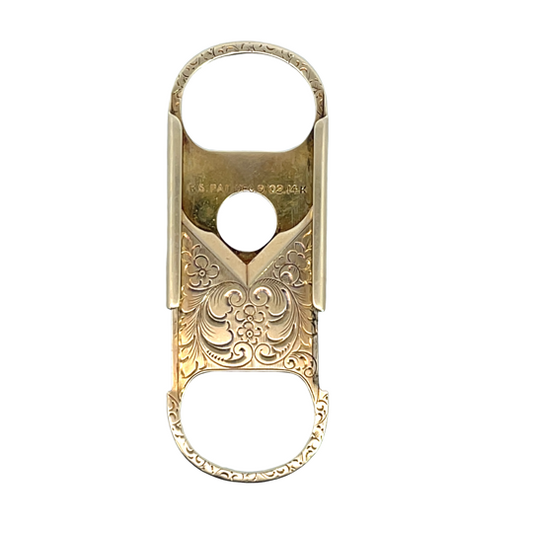Victorian 14KY gold engraved Cigar Cutter
