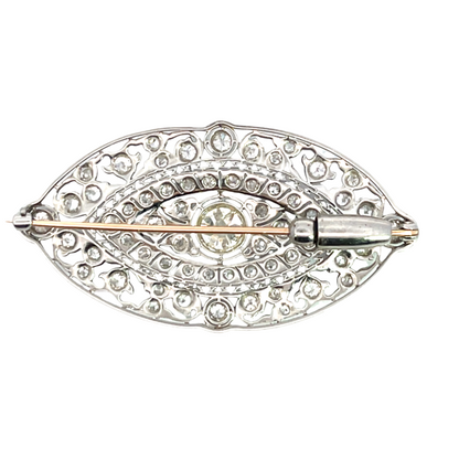 Art Deco platinum and natural diamond brooch