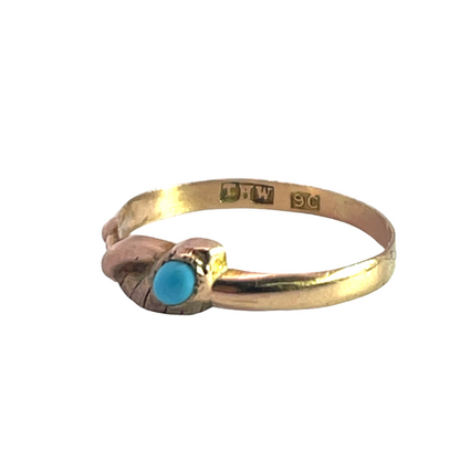 Victorian 9Karat gold and Persian turquoise snake ring