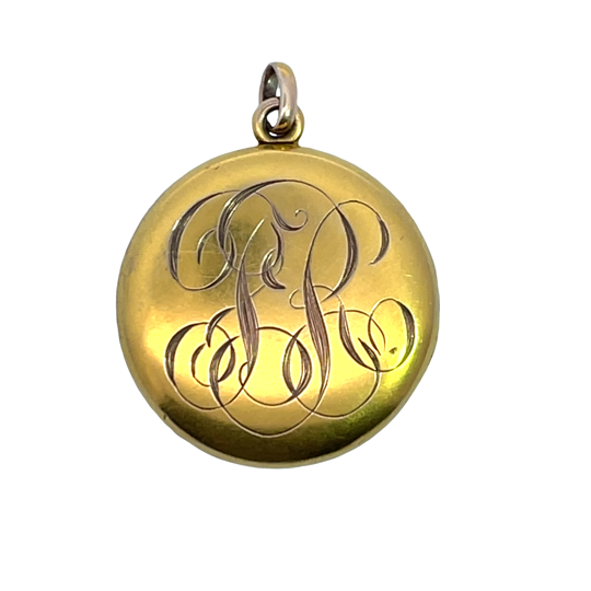 Art Noveau 18KY gold, old mine cut diamond pendant/locket