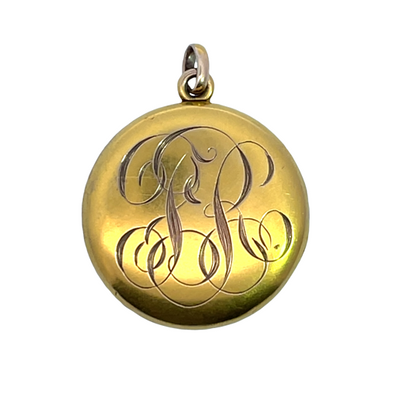 Art Noveau 18KY gold, old mine cut diamond pendant/locket